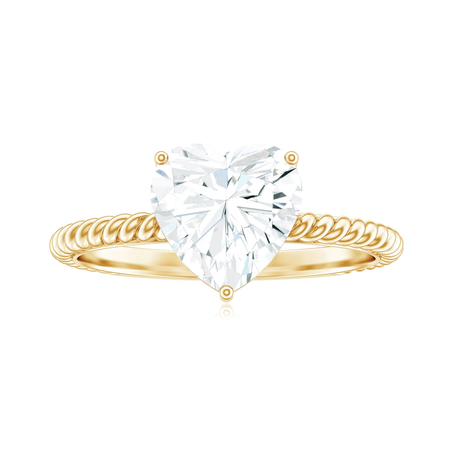 2 Carat Moissanite Engagement Ring with Twisted Rope Shank
