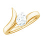 0.7 Carat Pear Cut Moissanite Solitaire Ring with Bypass Shank