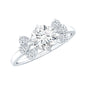0.9 Carat Round Moissanite Minimal Solitaire Engagement Ring