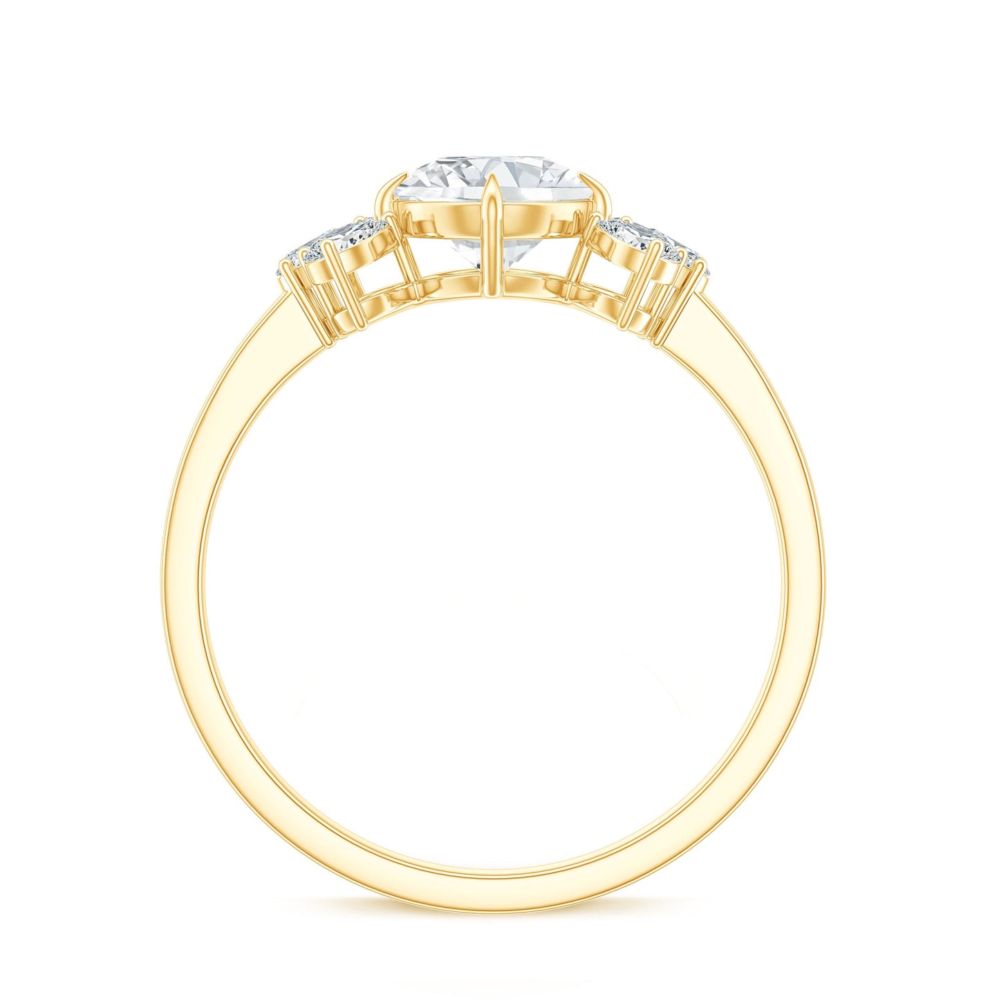 0.9 Carat Round Moissanite Minimal Solitaire Engagement Ring