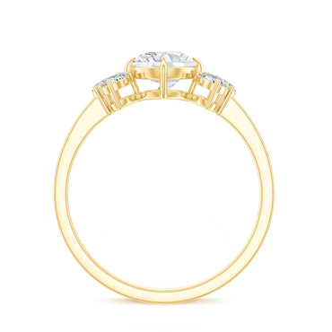 0.9 Carat Round Moissanite Minimal Solitaire Engagement Ring