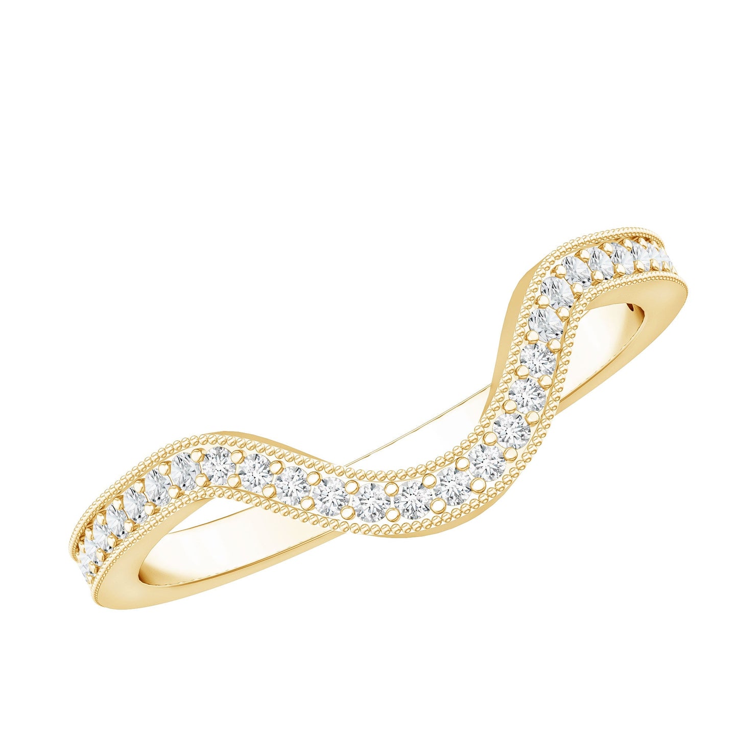 Certified Moissanite Curved Enhancer Band For Women