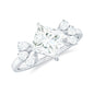 1.2 Carat Princess Cut Moissanite Cluster Engagement Ring