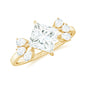 1.2 Carat Princess Cut Moissanite Cluster Engagement Ring