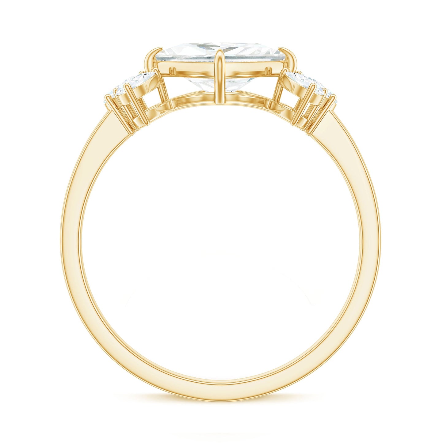 1.2 Carat Princess Cut Moissanite Cluster Engagement Ring