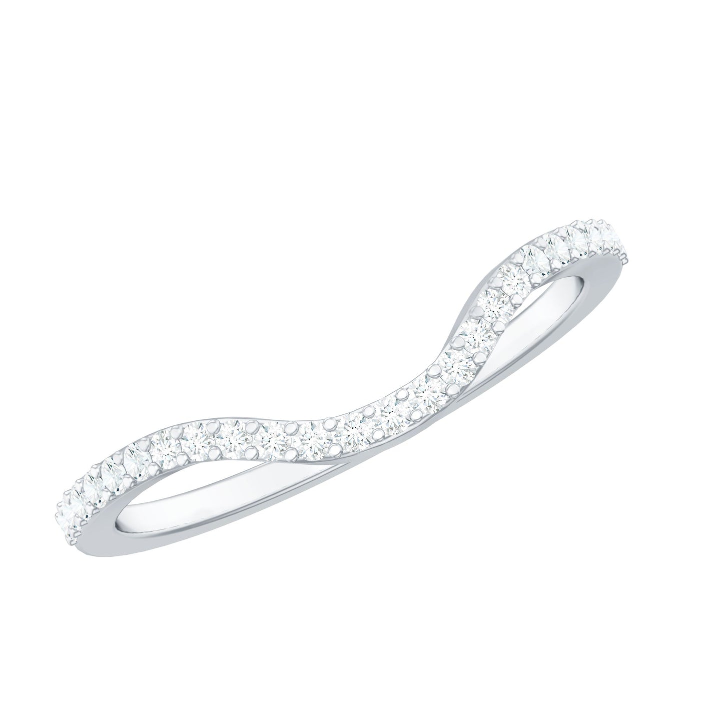 Natural Diamond Curved Enhancer Ring with Certificate