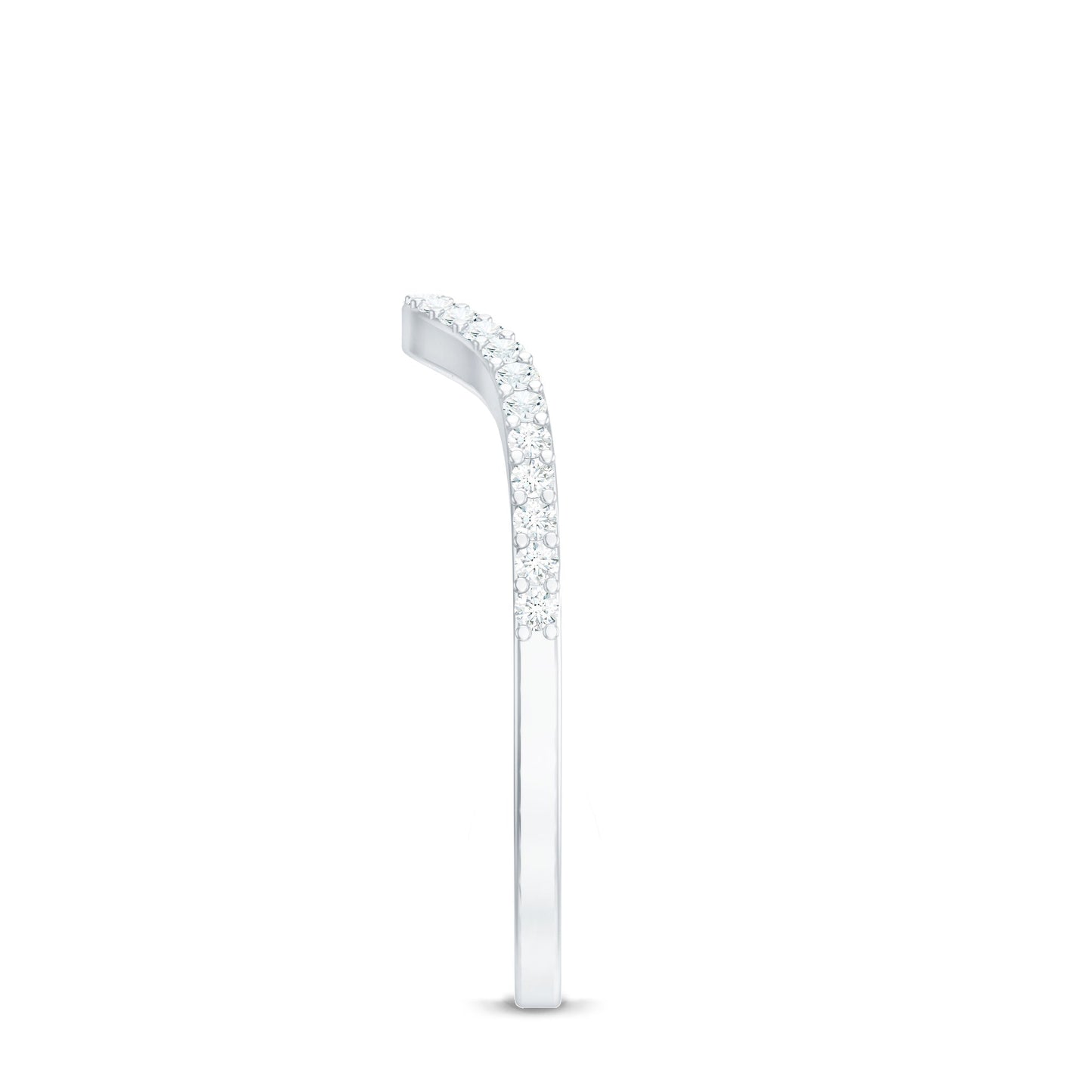 Natural Diamond Curved Enhancer Ring with Certificate