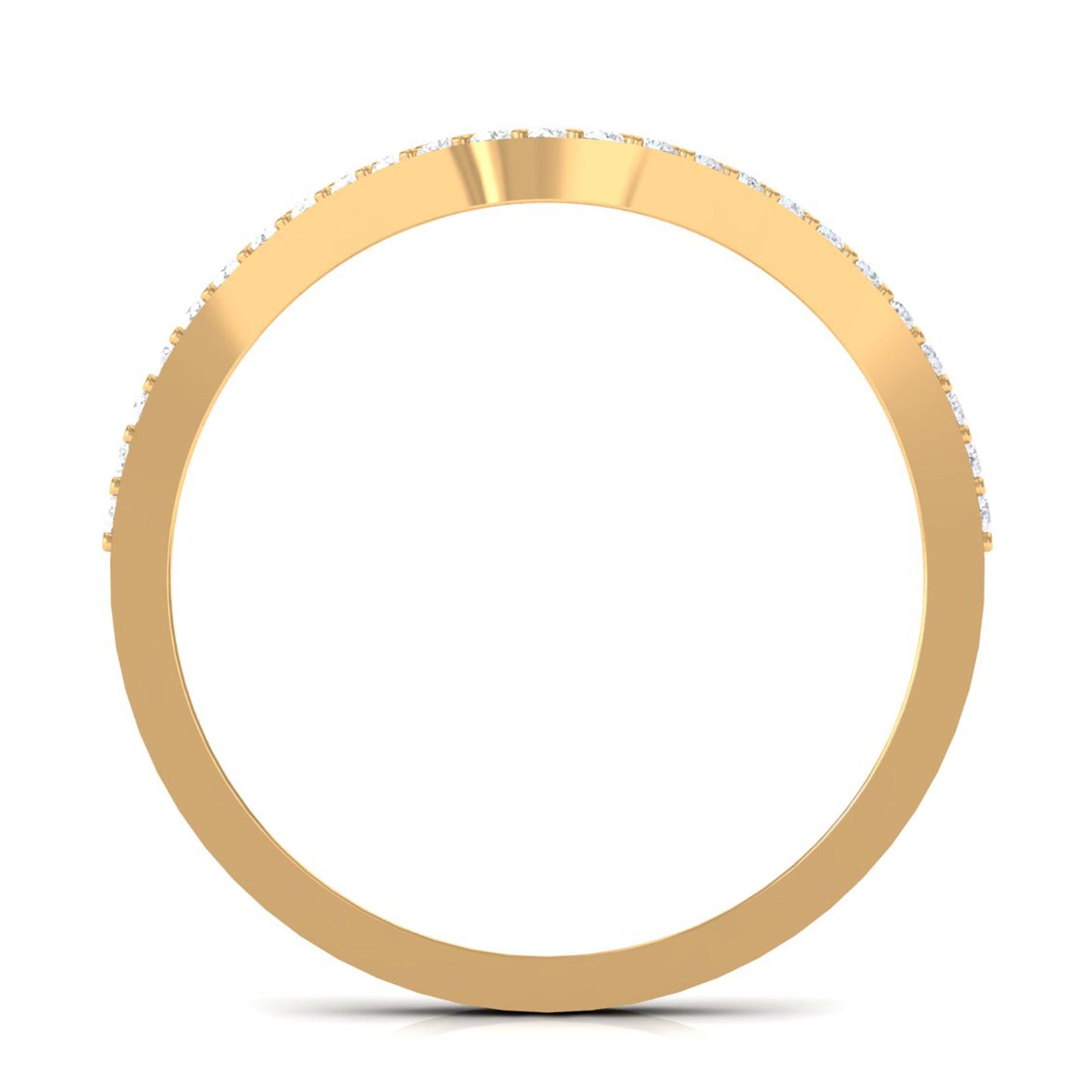 Natural Diamond Curved Enhancer Ring with Certificate
