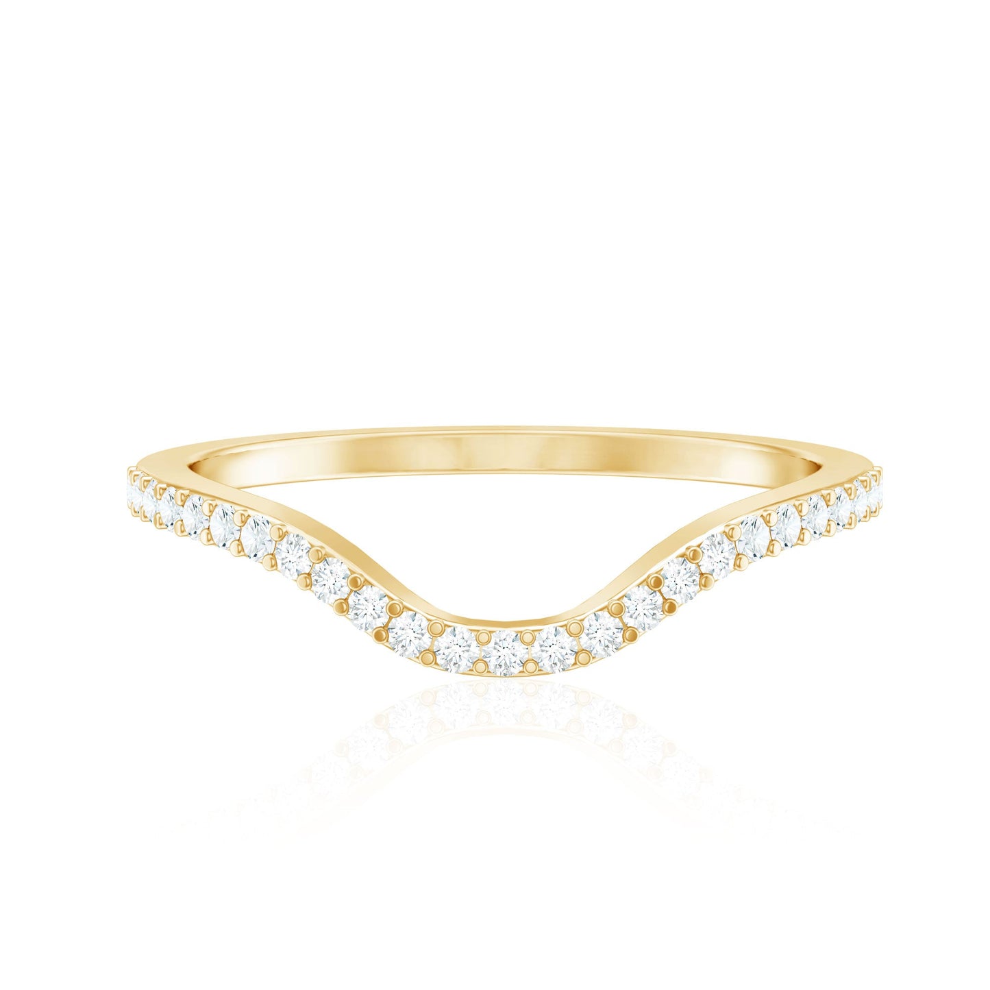 Natural Diamond Curved Enhancer Ring with Certificate