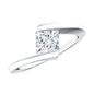 Classic Princess Cut Moissanite Solitaire Bypass Ring