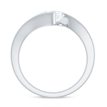 1.3 Carat Pear Cut Moissanite Engagement Ring In Tension Setting