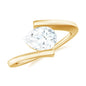 1.3 Carat Pear Cut Moissanite Engagement Ring In Tension Setting