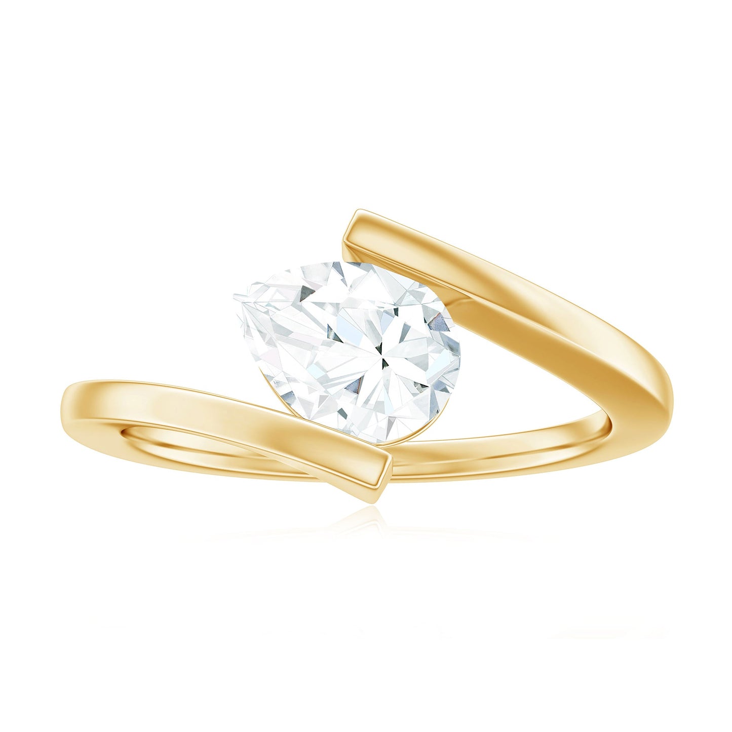 1.3 Carat Pear Cut Moissanite Engagement Ring In Tension Setting