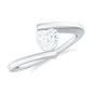 0.5 Carat Heart Moissanite Solitaire Promise Ring with Bypass Shank