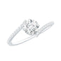 Certified Brilliant Cut Moissanite Solitaire Promise Ring with Bypass Shank