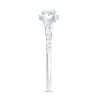 Marquise Cut Moissanite Tilted Solitaire Promise Ring