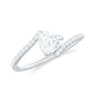 0.5 Carat Heart Shape Moissanite Promise Ring with Bypass Shank