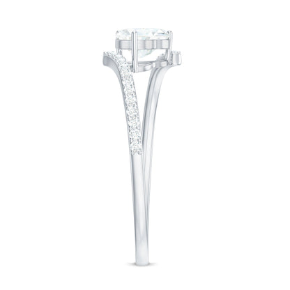0.5 Carat Heart Shape Moissanite Promise Ring with Bypass Shank