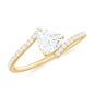 0.5 Carat Heart Shape Moissanite Promise Ring with Bypass Shank