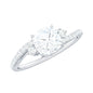 1.7 Carat Cushion Cut Moissanite Bypass Engagement Ring for Women