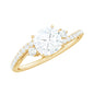 1.7 Carat Cushion Cut Moissanite Bypass Engagement Ring for Women