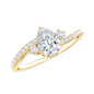Pear Cut Moissanite Bypass Engagement Ring with Side Stones