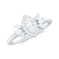 Certified Marquise Cut Moissanite Designer Halo Engagement Ring