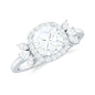 1.7 Carat Cushion Cut Moissanite Designer Halo Engagement Ring