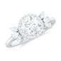 0.9 Carat Round Shape Moissanite Designer Halo Engagement Ring