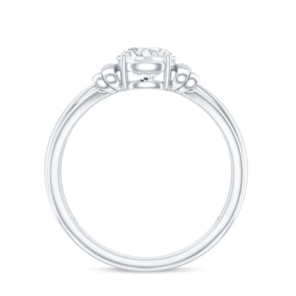 Certified Moissanite Engagement Ring with Bow Ribbon