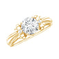 Certified Moissanite Engagement Ring with Bow Ribbon