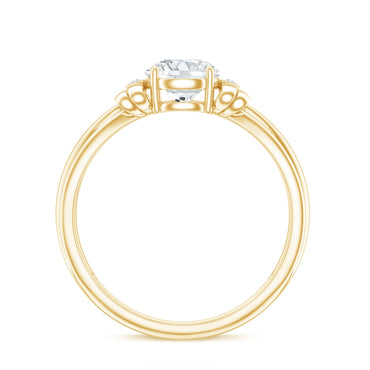 Certified Moissanite Engagement Ring with Bow Ribbon