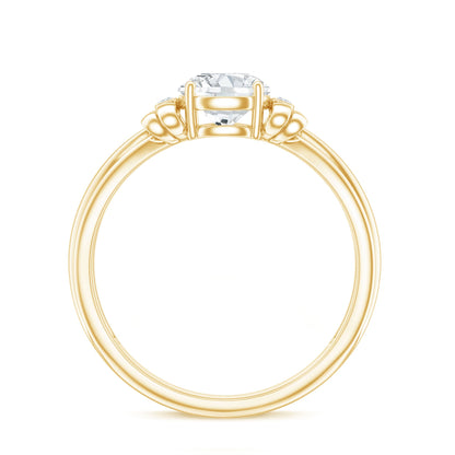 Certified Moissanite Engagement Ring with Bow Ribbon