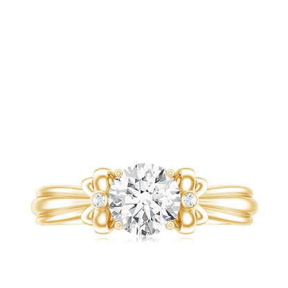 Certified Moissanite Engagement Ring with Bow Ribbon