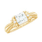0.7 Carat Princess Cut Certified Moissanite Designer Bow Engagement Ring