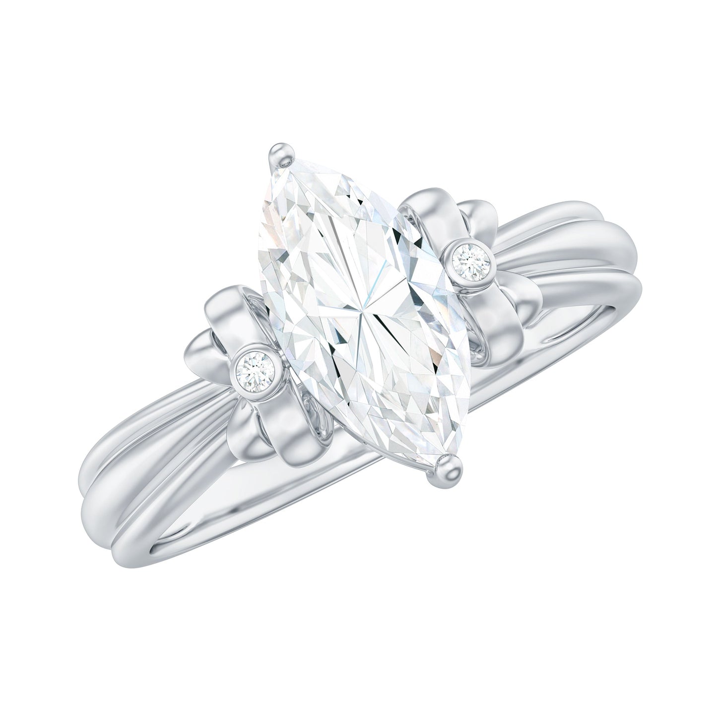 1 Carat Brilliant Cut Certified Moissanite Statement Ring