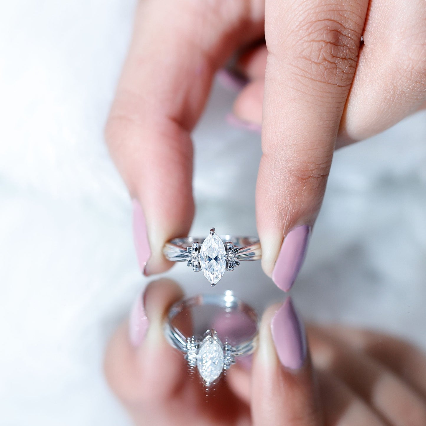 1 Carat Brilliant Cut Certified Moissanite Statement Ring