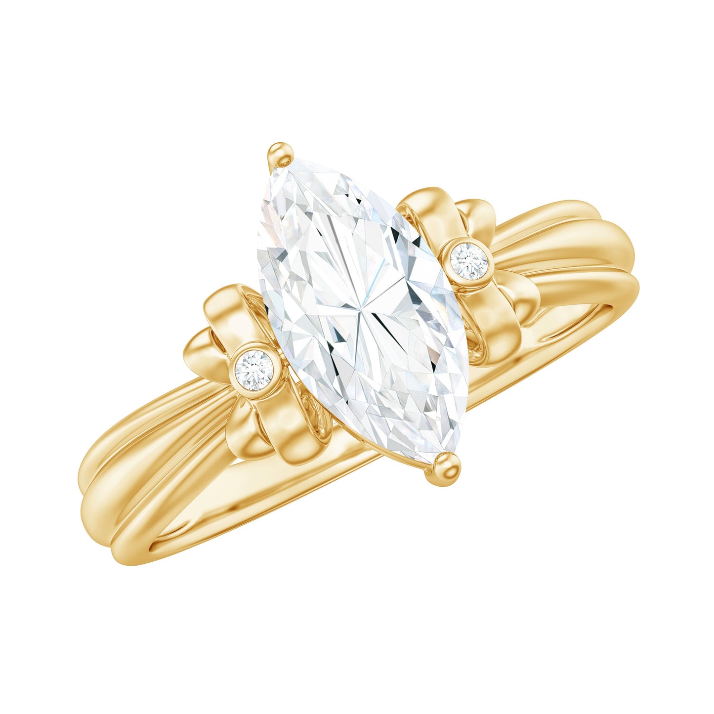1 Carat Brilliant Cut Certified Moissanite Statement Ring