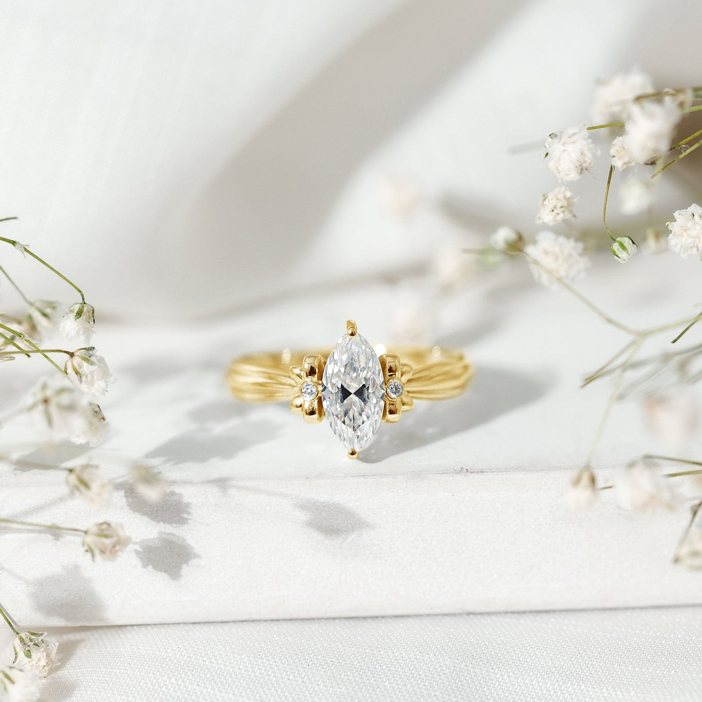 1 Carat Brilliant Cut Certified Moissanite Statement Ring