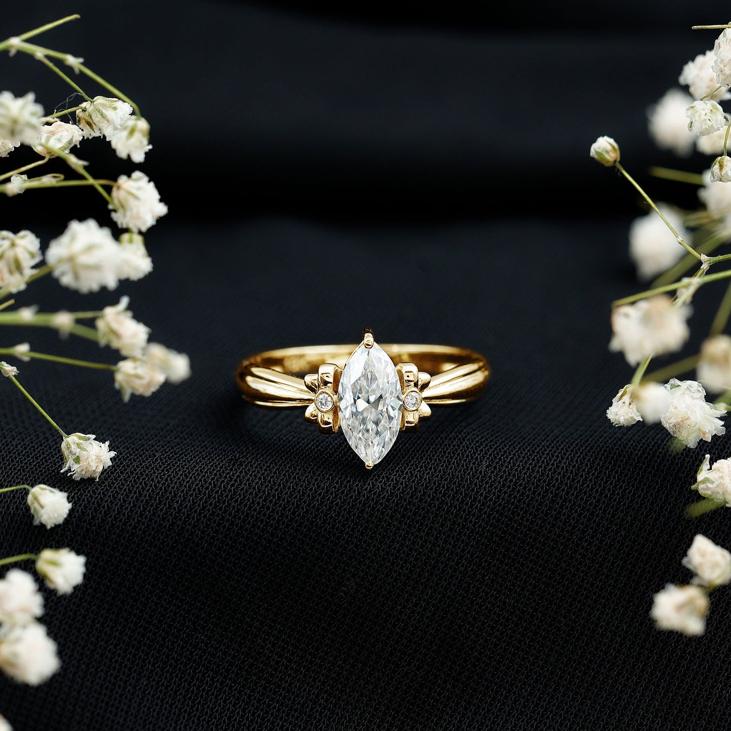 1 Carat Brilliant Cut Certified Moissanite Statement Ring