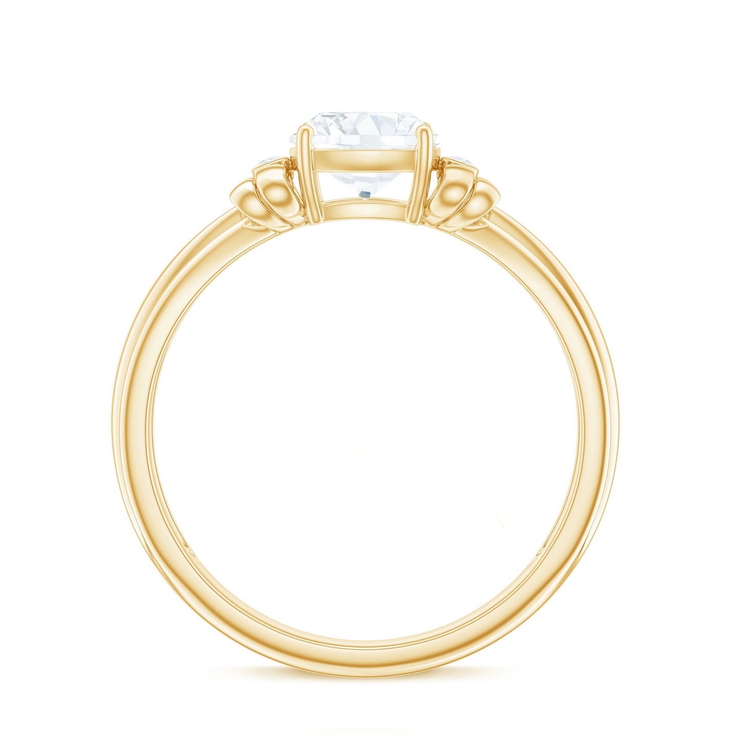 1.7 Carat Cushion Cut Moissanite Designer Solitaire Ring with Engraved Shank