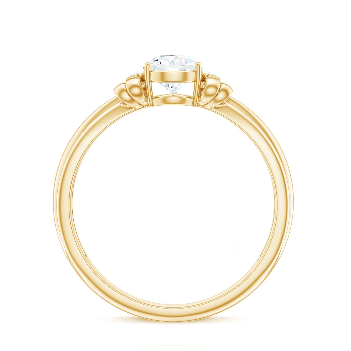 0.7 Carat Pear Shape Moissanite Bow Engagement Ring