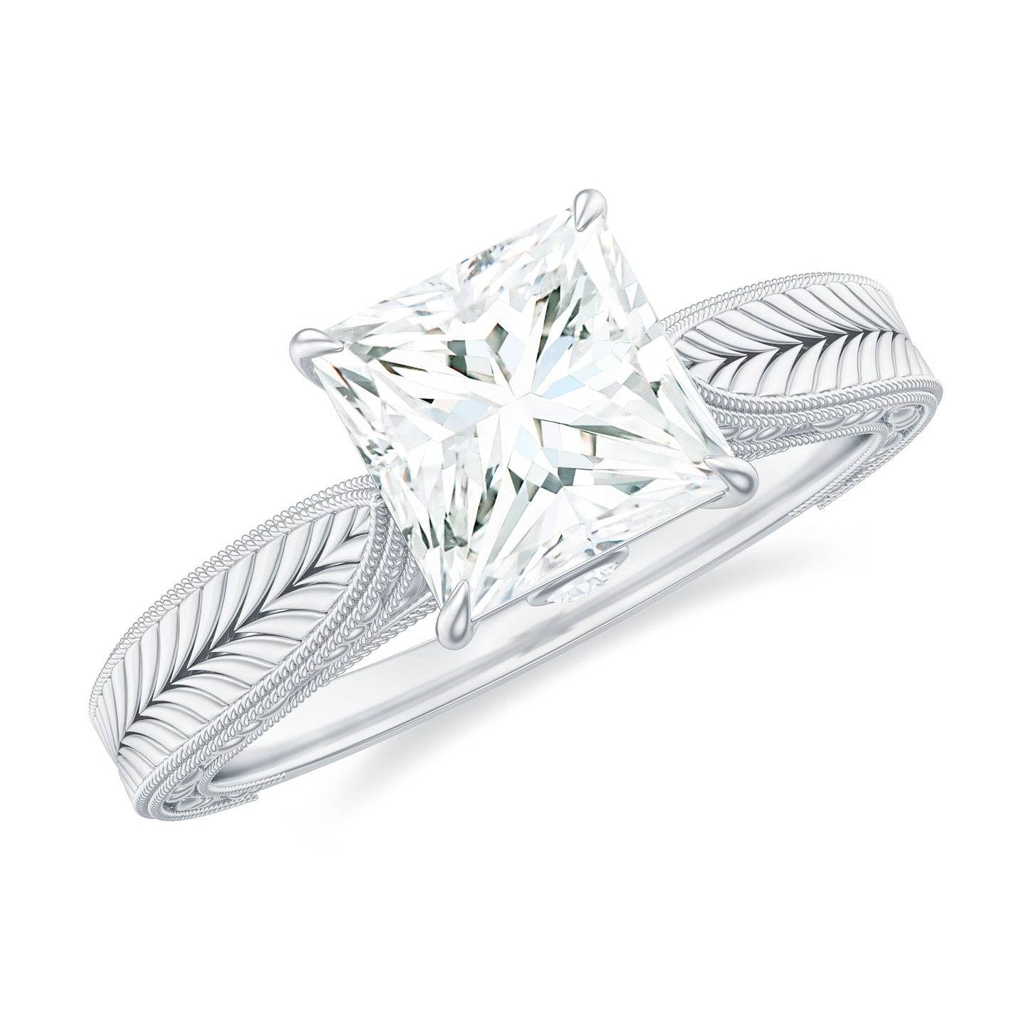 Princess Cut 1.2 Carat Moissanite Solitaire Engagement Ring