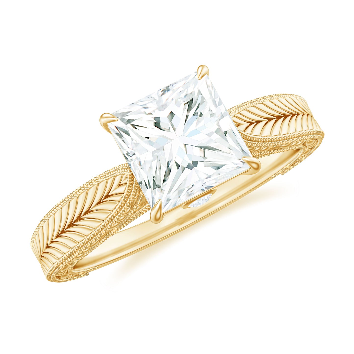 Princess Cut 1.2 Carat Moissanite Solitaire Engagement Ring
