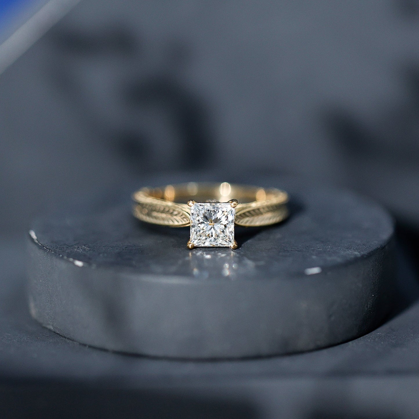 Princess Cut 1.2 Carat Moissanite Solitaire Engagement Ring