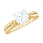 1.7 Carat Cushion Cut Moissanite Solitaire Vintage Inspired Engagement Ring