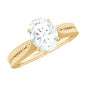 1 Carat Solitaire Moissanite Oval Engagement Ring with Engraving