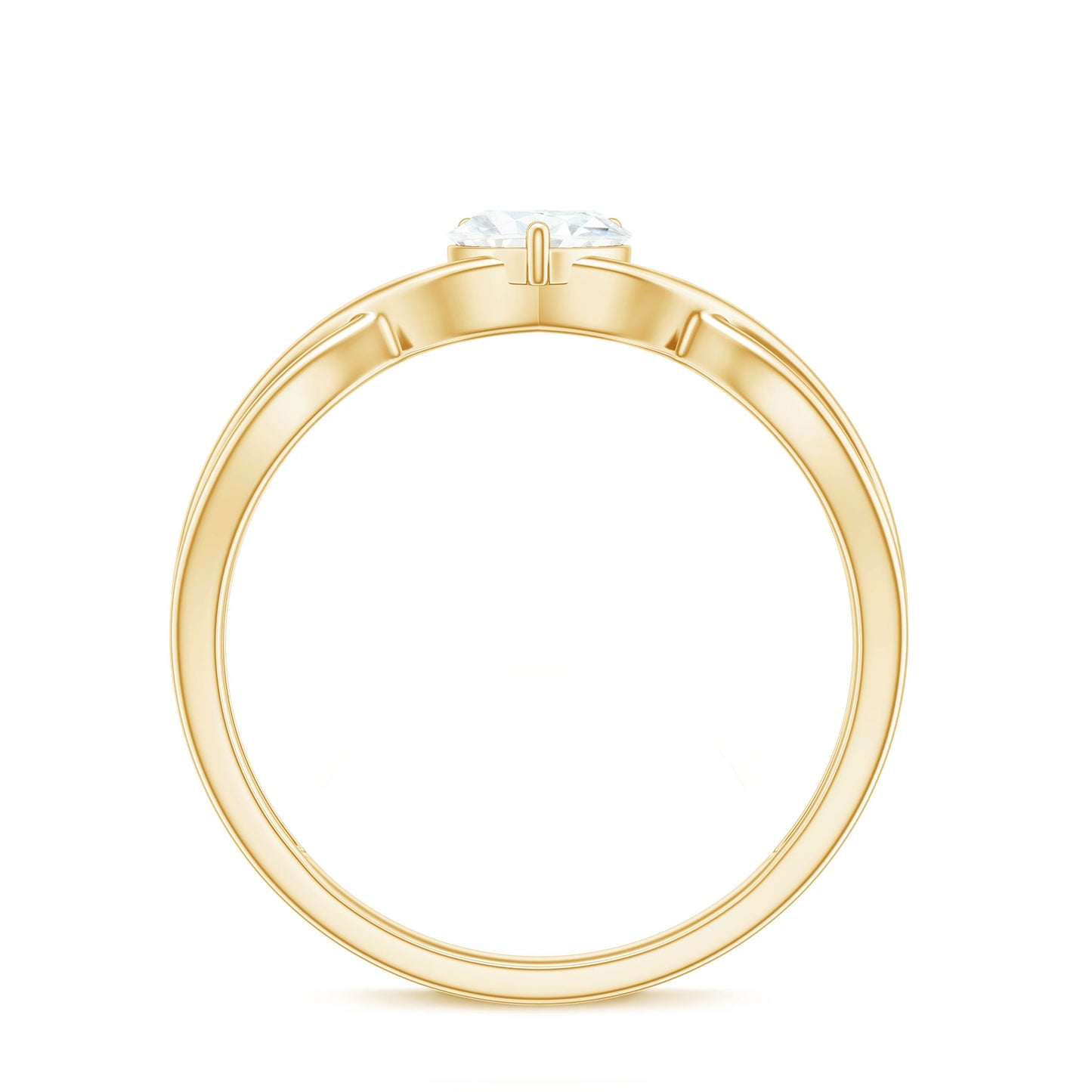 Heart Shape Moissanite Promise Ring with Crossover Band
