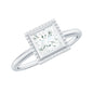0.7 Carat Princess Cut Moissanite Solitaire Ring in Bezel Setting