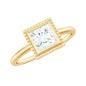 0.7 Carat Princess Cut Moissanite Solitaire Ring in Bezel Setting